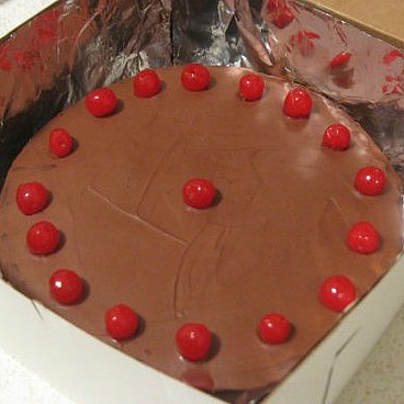 Chocolate cherry layer cake